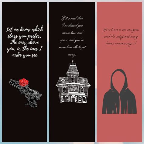 6 Haunting Adeline Bookmarks Printable With Quotes - Etsy