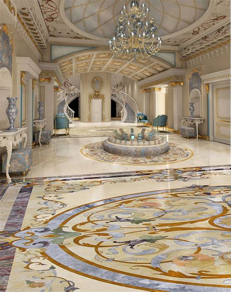 Custom Arabic Majlis Decoration Chic Flooring Pattern Design Waterjet Marble - Buy Waterjet ...