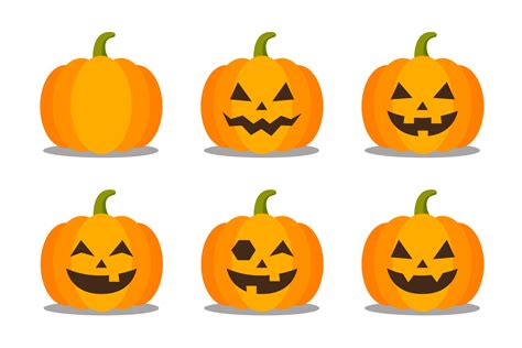 Pumpkin Faces Collection 680397 Vector Art at Vecteezy