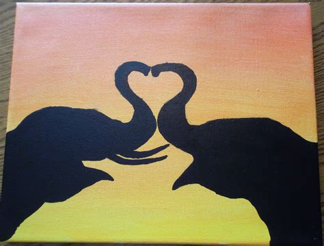 Elephant Heart Painting | Elephant painting canvas, Elephant painting, Silhouette painting