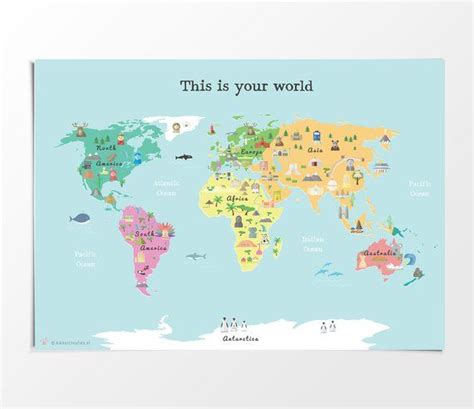 A3 Map Of The World Educational Wall Chart Poster Kid - vrogue.co