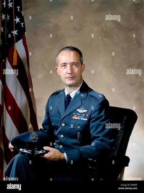 Portrait of astronaut James A. McDivitt, in his Air Force uniform with ...