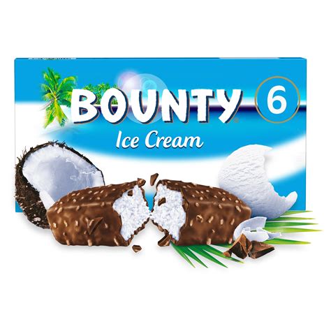 Bounty Chocolate Coconut Ice Cream Bars 6 x 39g | Ice Cream Cones ...