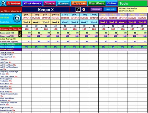 Editable Printable Workout Schedule Budget Spreadsheet Template ...