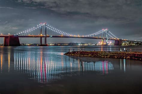 Throgs Neck Bridge at Night Photograph by Sandi Kroll