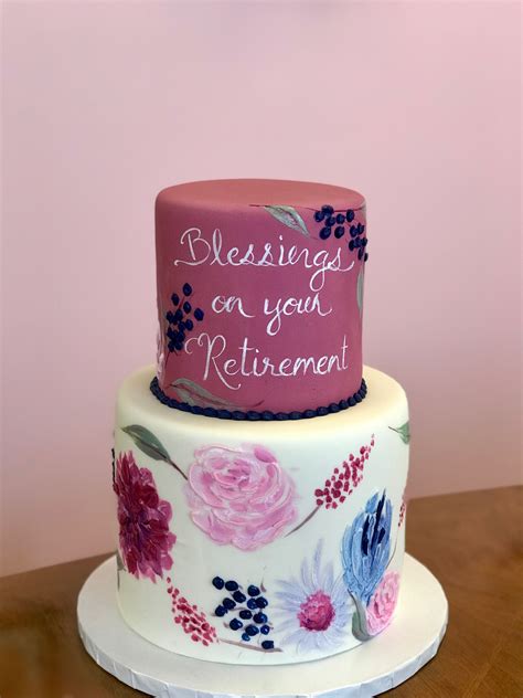 Floral Retirement Cake | Retirement cakes, Retirement cake decorations, Retirement party cakes