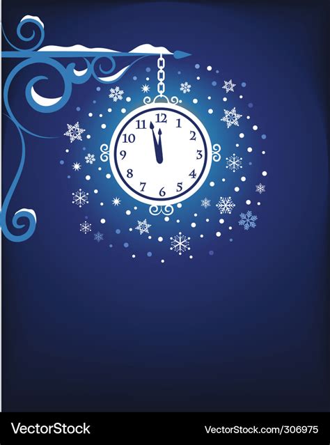 Clock at midnight Royalty Free Vector Image - VectorStock