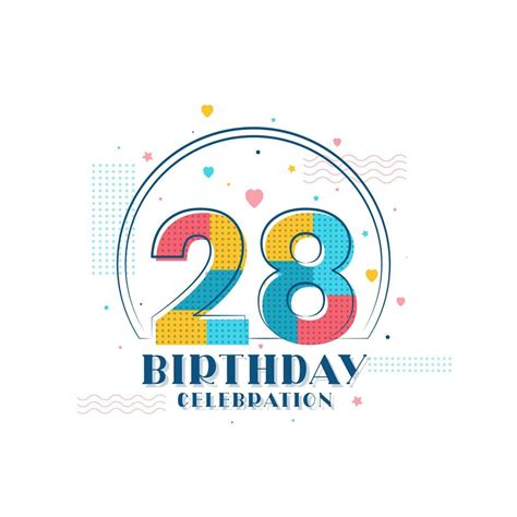 28 Birthday celebration, Modern 28th Birthday design 10083710 Vector ...