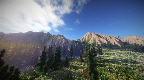 Mountain Valley Meadow - Ultra Realistic Terrain Minecraft Map