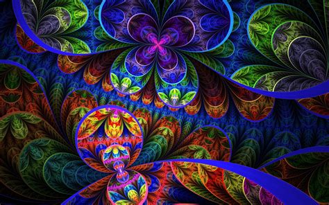 Colorful fractal flowers - Design wallpaper