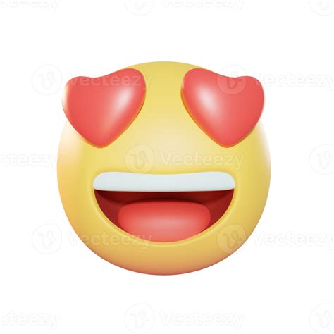 Smiling face with heart eyes Emoji 3D Illustration 9885108 PNG