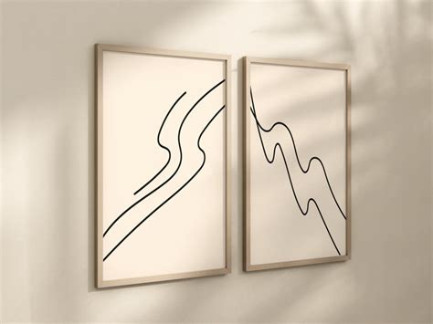 Curve Minimalist Line Art. Neutral Tone INSTANT DIGITAL - Etsy