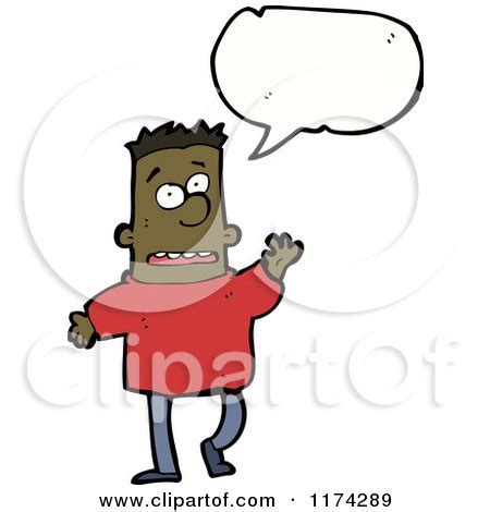 Cartoon of an African American Man with a Conversation Bubble - Royalty Free Vector Illustration ...