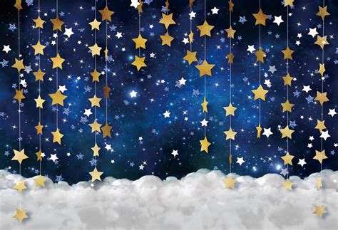 Twinkle Twinkle Little Star Photography Backdrops Navy Blue Background – dreamybackdrop