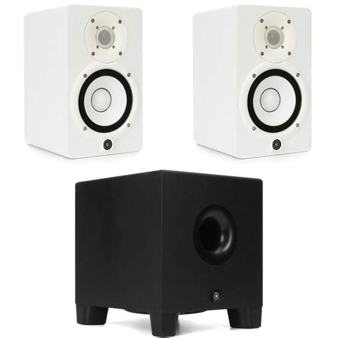 Yamaha HS5 White 5 inch Monitor Pair with HS8S Subwoofer | Sweetwater