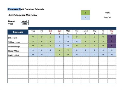 Shift Schedule Template - 20+ Free Word, Excel, PDF Format Download!