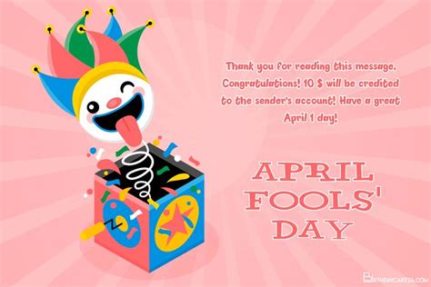 April Fools' Day Greeting Card With Surprise Box