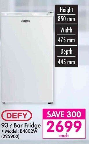 DEFY 93l Bar Fridge offer at Makro