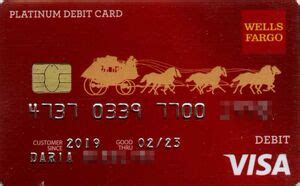 Bank Card: Wells Fargo. Platinum Debit Card (Wells Fargo, United States of AmericaCol:US-VI-0831.01