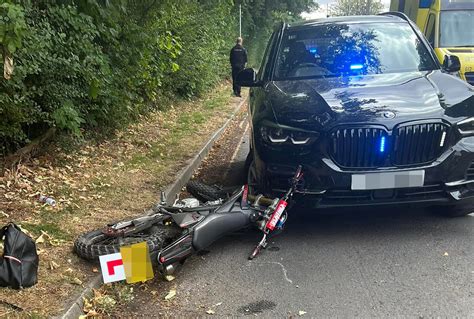 Unmarked police car involved in collision with motorbike in Swindon