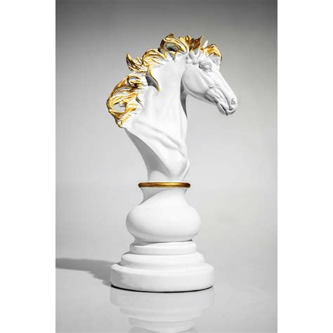 White & Gold Chess Set Sculptures – RoseGold & Black