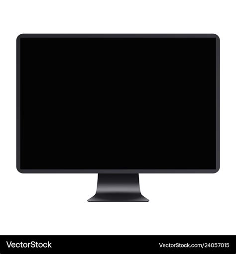 Computer display with blank black screen Vector Image