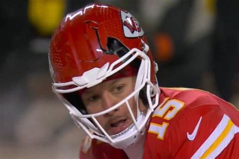 Patrick Mahomes' helmet cracks open after soft hit, struggles with his ...