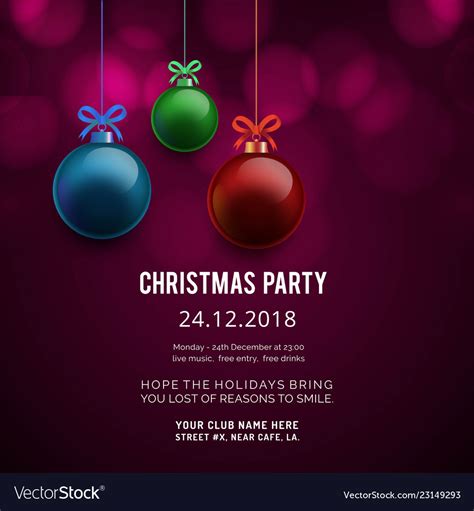 Merry christmas party invitation background Vector Image