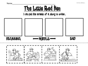 THE LITTLE RED HEN SEQUENCING-VERSION 2, WITHOUT FRIENDS | TPT