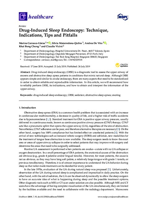 (PDF) Drug-Induced Sleep Endoscopy: Technique, Indications, Tips and Pitfalls | Andrea De Vito ...