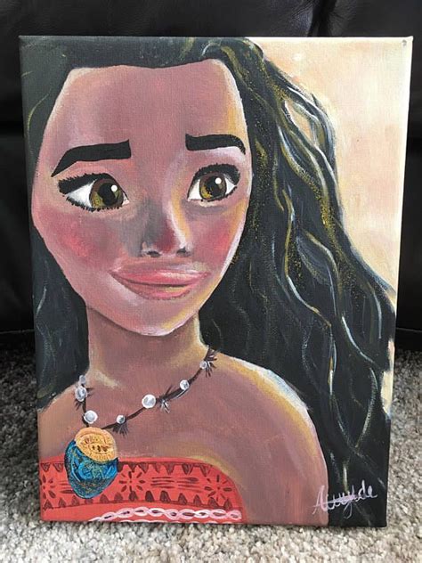 Disney Moana Canvas Painting | Etsy | Small canvas art, Disney ...