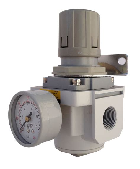 PneumaticPlus Air Pressure Regulator 1/2 NPT with Gauge & Bracket