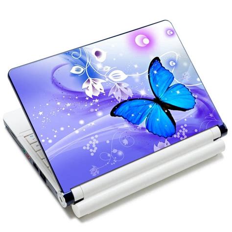 15 15.6 inch Laptop Skin Sticker Cover Art Design Butterfly Blue Pink ...