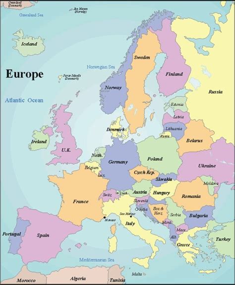 Map Europe Countries - Share Map