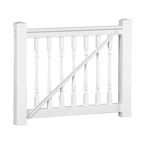 Weatherables Delray 3.5 ft. H x 5 ft. W White Vinyl Railing Gate Kit with Colonial Spindles-WWG ...