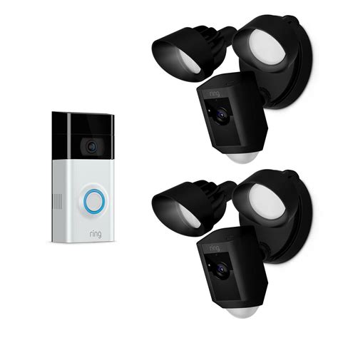 Ring Wireless Video Doorbell 2 with Floodlight Cam Black (2-Pack), Satin Nickel/Venetian | Shop ...