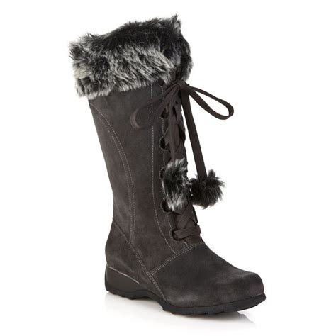 Sporto® Waterproof Suede Tall Boot with Pom Poms at HSN.com | Boots, Sporto boots, Tall boots