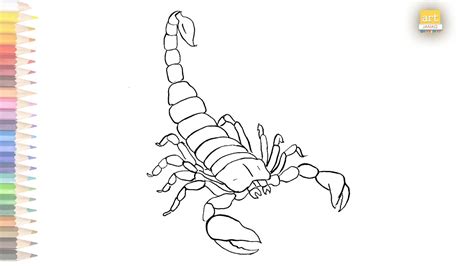 Scorpion outline drawing 02 / How to draw Scorpion drawing step by step ...