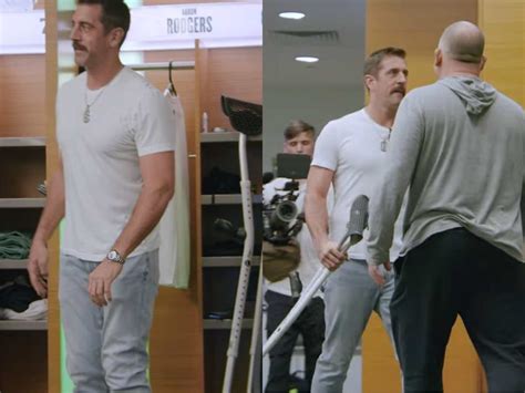 WATCH: Aaron Rodgers spotted walking without crutches as he continues ...