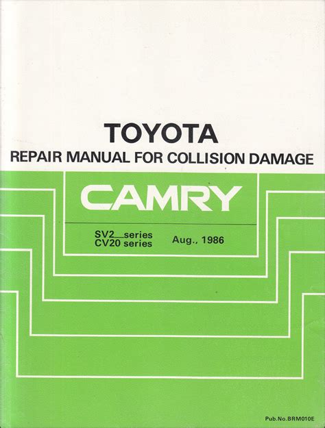 1987-1991 Toyota Camry Body Collision Repair Shop Manual Original