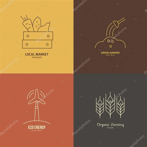 Logos with agricultural and farming symbols Stock Vector by ©Favetelinguis199 91642130