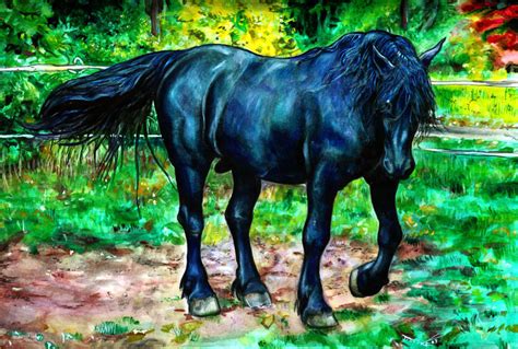 Black Horse painting by MrTuke on DeviantArt