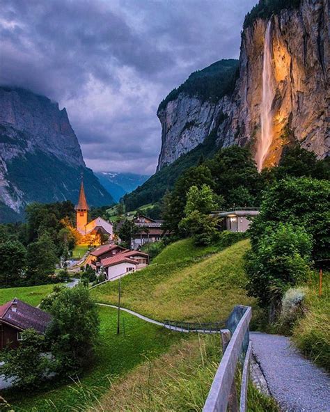 Image may contain: mountain, sky, outdoor and nature | Waterfall, Switzerland destinations, Outdoor