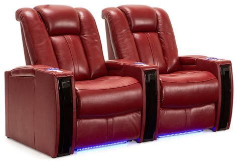 Seatcraft Seatcraft Monaco Home Theater Seating - Scarlet, Leather ...