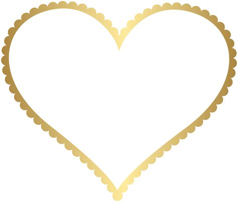 Gold Heart Border Frame Transparent PNG Clip Art | Gallery Yopriceville ...