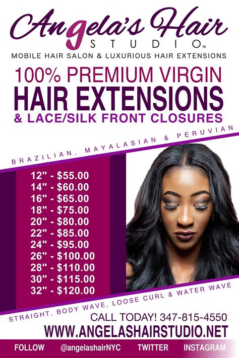 angelashairstudio.net Hair Extension price list! | Hair extensions prices, Mobile hair salon ...