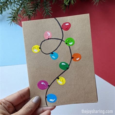 Fingerprint Lights Christmas Card | Christmas cards handmade kids, Christmas card art, Christmas ...