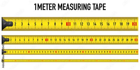 yellow measure ruler meter vector tape metric centimeter illustration on white background. one ...