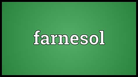 Farnesol Meaning - YouTube