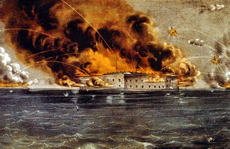 American Civil War begins as Confederate troops fire on Fort Sumter in ...